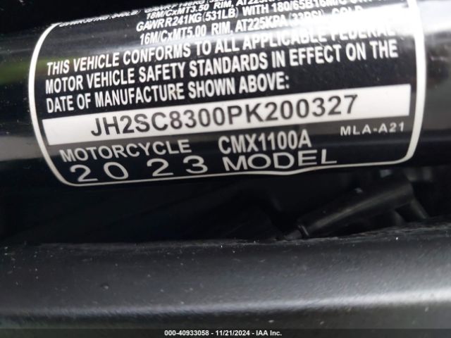 2023 HONDA CMX1100 JH2SC8300PK200327 Photo 9