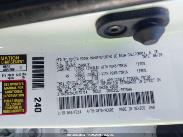 3TMAZ5CNXLM135714 Toyota Tacoma Sr5 V6