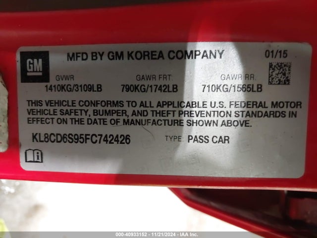 Chevrolet Spark 1lt Cvt 2015 KL8CD6S95FC742426 Image 9