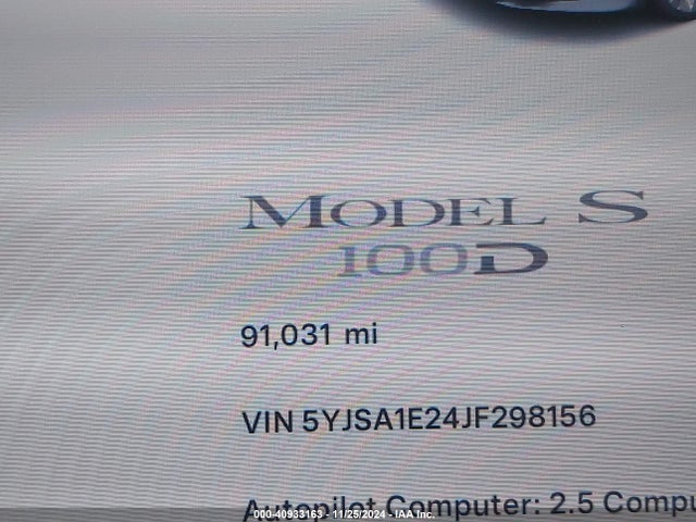 Tesla Model S 100d/75d/p100d 2018 5YJSA1E24JF298156 Image 15
