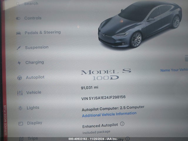 2018 TESLA MODEL S 5YJSA1E24JF298156 Photo 6