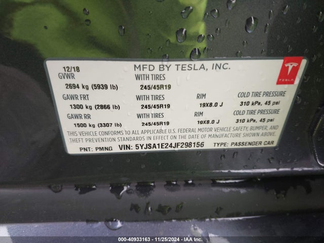 2018 TESLA MODEL S 5YJSA1E24JF298156 Photo 8