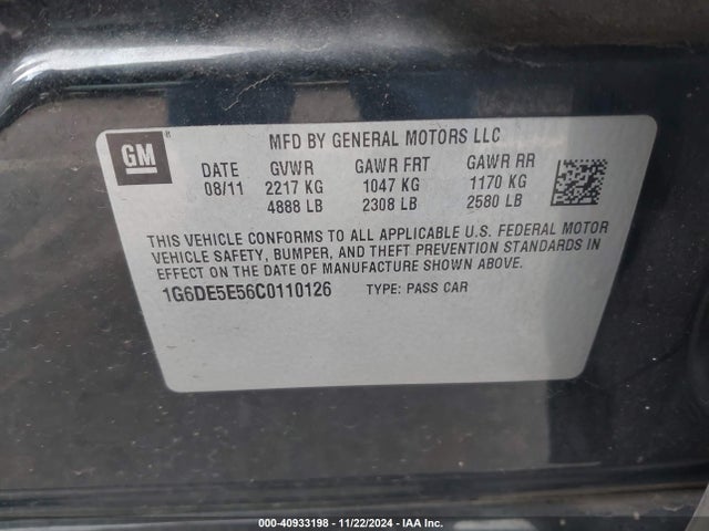 2012 CADILLAC CTS 1G6DE5E56C0110126 Photo 8