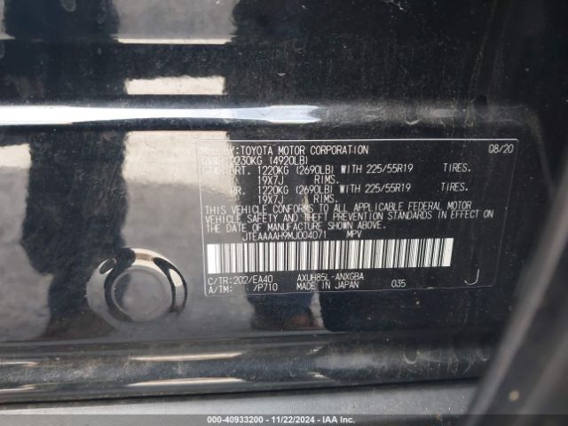 JTEAAAAH9MJ004071 Toyota Venza Xle