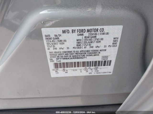 3FTTW8A3XRRB08271 Ford Maverick Xl