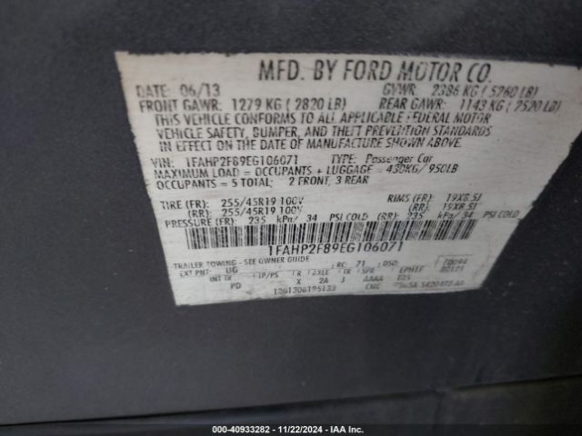 1FAHP2F89EG106071 Ford Taurus Limited