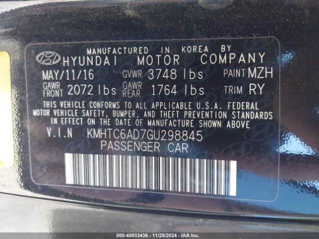 KMHTC6AD7GU298845 Hyundai Veloster