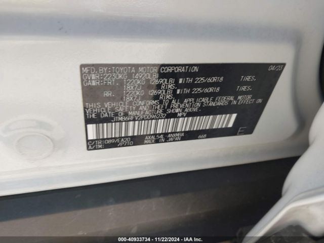 JTMB6RFV2PD096232 Toyota Rav4 Hybrid Xle Premium
