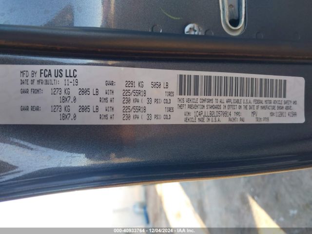 1C4PJLLB2LD570914 Jeep Cherokee Altitude Fwd