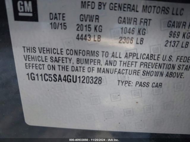 1G11C5SA4GU120328 Chevrolet Malibu Limited Lt