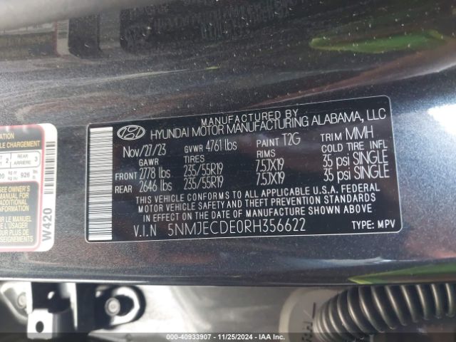 5NMJECDE0RH356622 Hyundai Tucson Limited