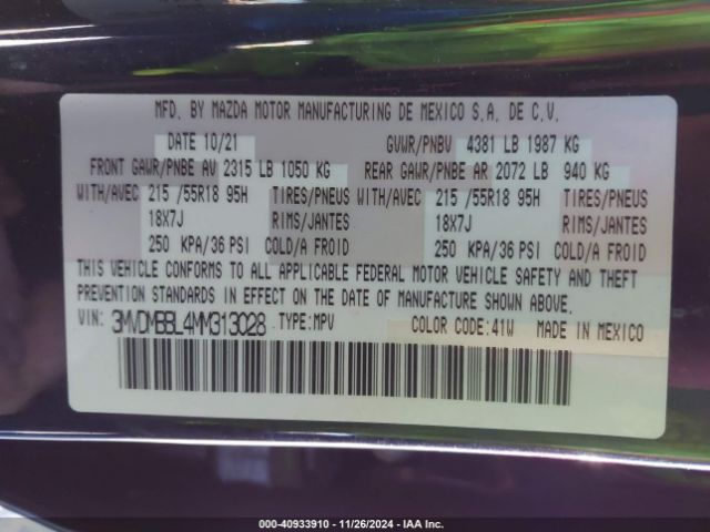 3MVDMBBL4MM313028 Mazda Cx-30 Select