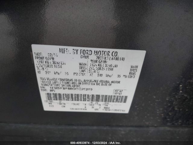 1FM5K8F88GGC25209 Ford Explorer Limited