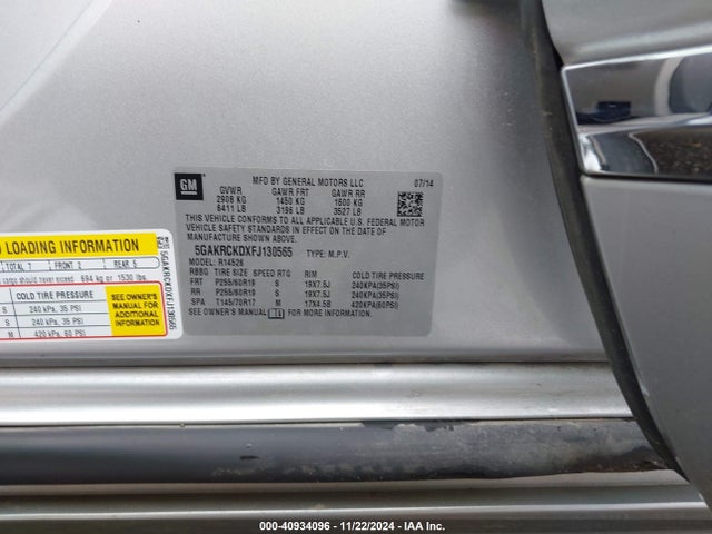 Buick Enclave Premium 2015 5GAKRCKDXFJ130565 Image 9
