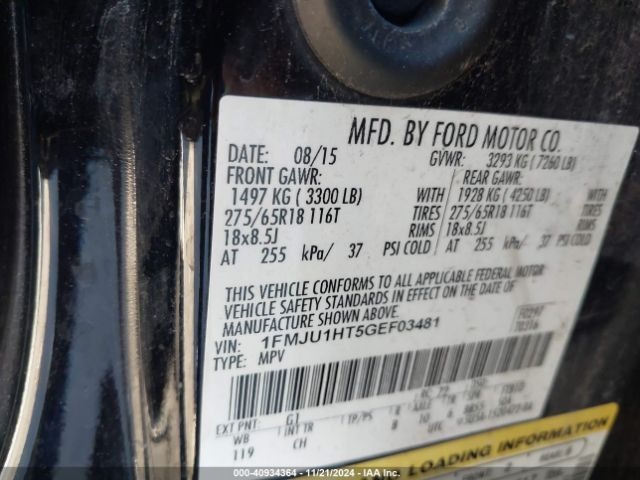 1FMJU1HT5GEF03481 Ford Expedition Xlt