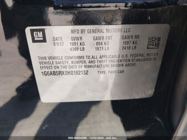 1G6AB5RX0H0182132 Cadillac ATS LUXURY