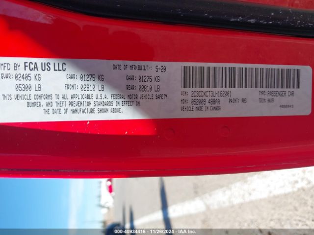 2C3CDXCT3LH162001 Dodge Charger R/t Rwd