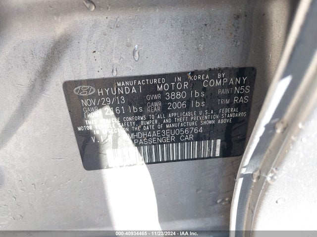 Hyundai ELANTRA SE 2014 KMHDH4AE3EU056764 Image 9