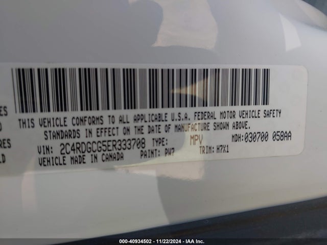 Dodge Grand Caravan Sxt 2014 2C4RDGCG5ER333708 Image 9