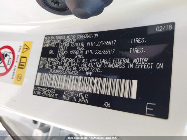 JTJYARBZXJ2104028 Lexus NX 300