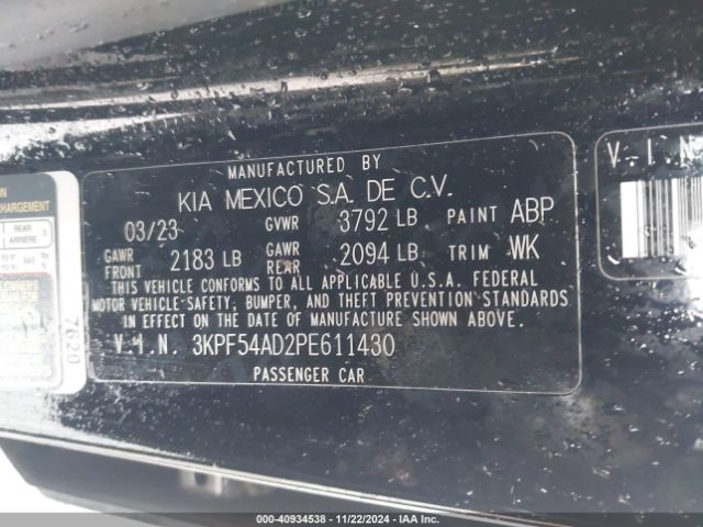 3KPF54AD2PE611430 KIA Forte Gt-line