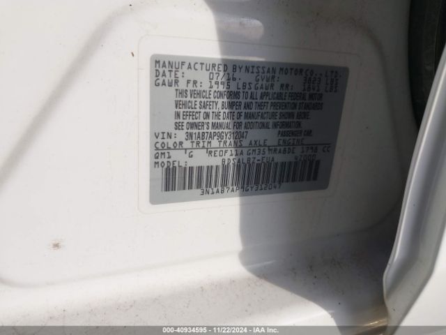 3N1AB7AP9GY312047 Nissan Sentra Fe+ S/s/sl/sr/sv