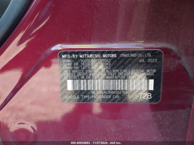 2024 MITSUBISHI MIRAGE ML32AUHJ5RH001768 Photo 8