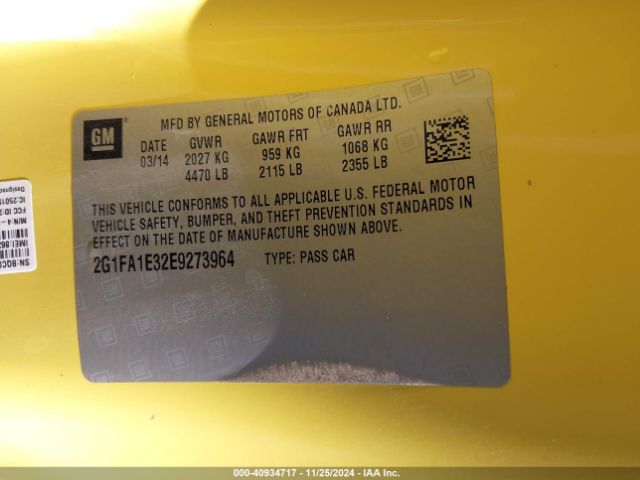 2G1FA1E32E9273964 Chevrolet Camaro 2ls