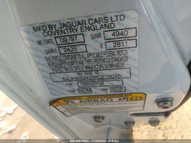 1998 JAGUAR XJ8 SAJHX6245WC815045 Photo 8