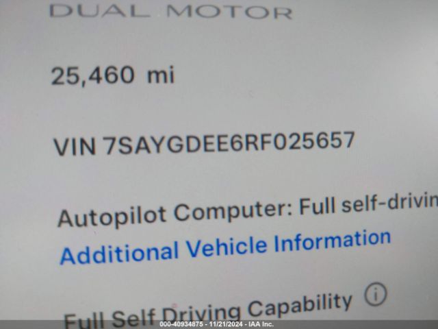 7SAYGDEE6RF025657 Tesla Model Y Long Range Dual Motor All-wheel Drive