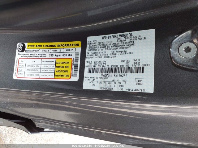 Ford Mustang Ecoboost 2024 1FA6P8TH1R5146371 Image 9