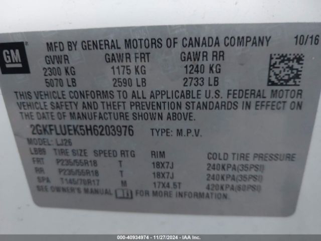 2GKFLUEK5H6203976 GMC Terrain Slt