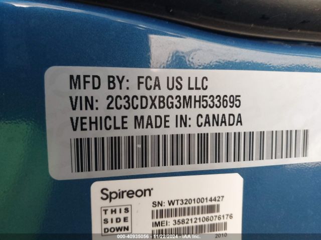 2C3CDXBG3MH533695 Dodge Charger Sxt Rwd