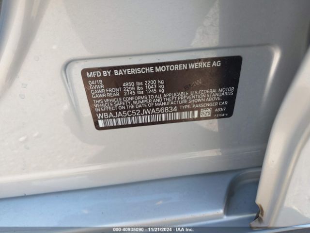 WBAJA5C52JWA56834 BMW 530I