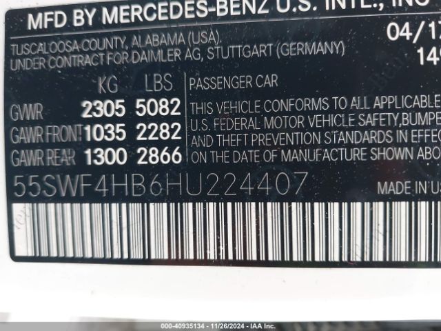55SWF4HB6HU224407 Mercedes-Benz C 350e Luxury