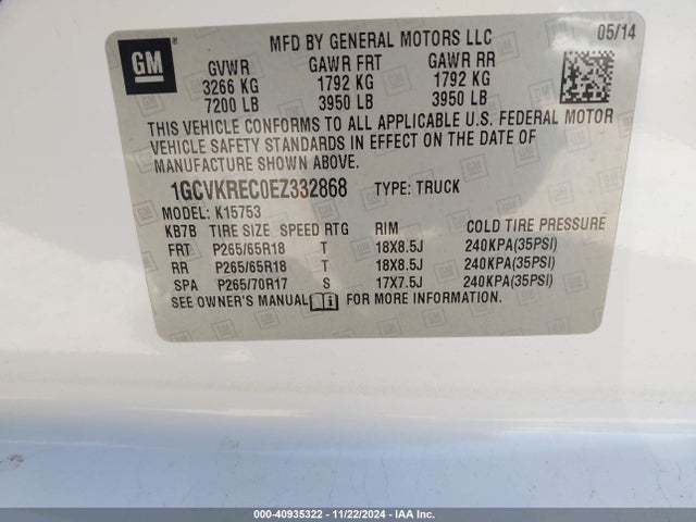Chevrolet Silverado 1500 1lt 2014 1GCVKREC0EZ332868 Image 9