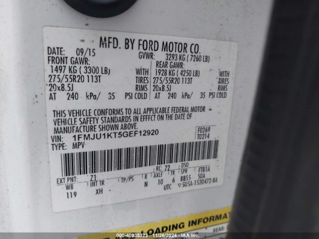 1FMJU1KT5GEF12920 Ford Expedition Limited