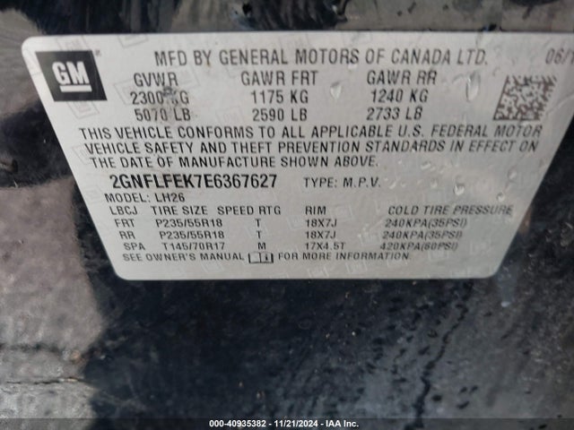 Chevrolet EQUINOX 1LT 2014 2GNFLFEK7E6367627 Image 9