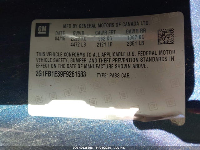 2G1FB1E39F9261583 Chevrolet Camaro 2ls