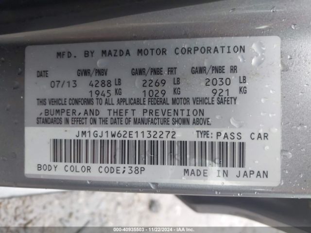 JM1GJ1W62E1132272 Mazda Mazda6 I Grand Touring