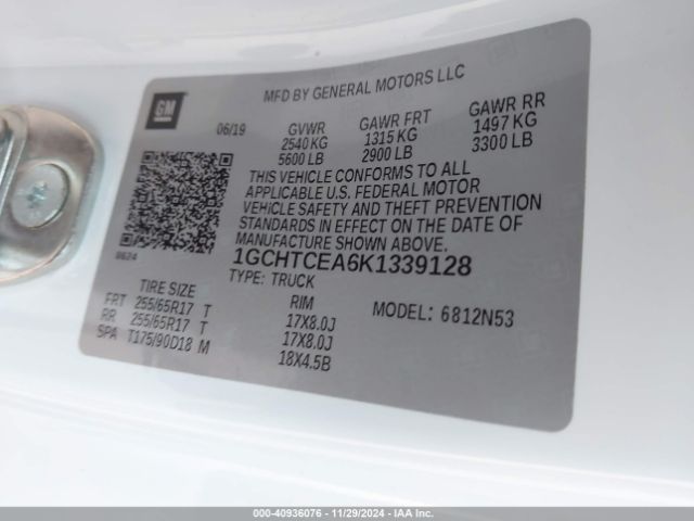 1GCHTCEA6K1339128 Chevrolet Colorado Lt