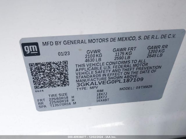 3GKALVEG0PL187109 GMC Terrain Awd Slt