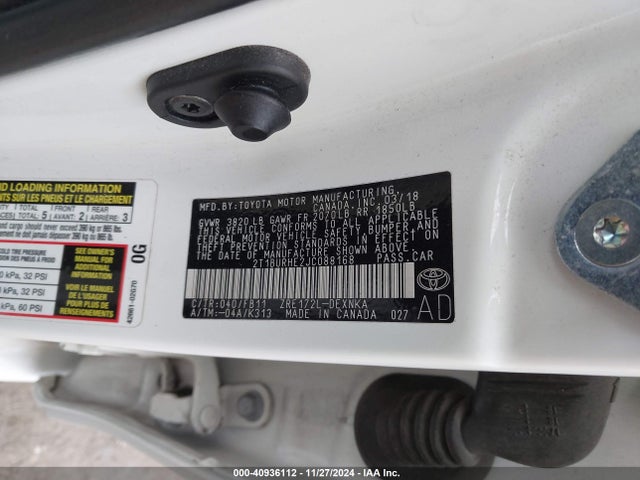 Toyota COROLLA LE 2018 2T1BURHE2JC088168 Image 9