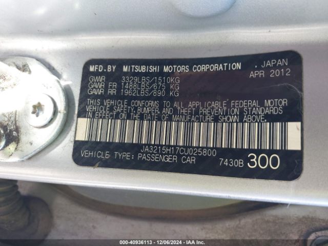 2012 MITSUBISHI I-MIEV JA3215H17CU025800 Photo 8