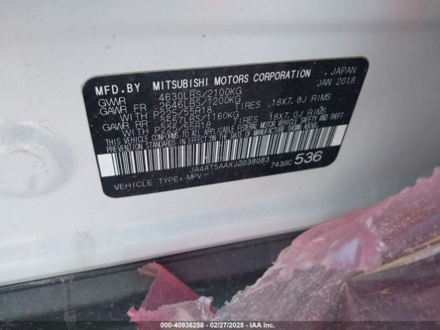 2018 MITSUBISHI ECLIPSE CROSS JA4AT5AAXJZ038083 Photo 8