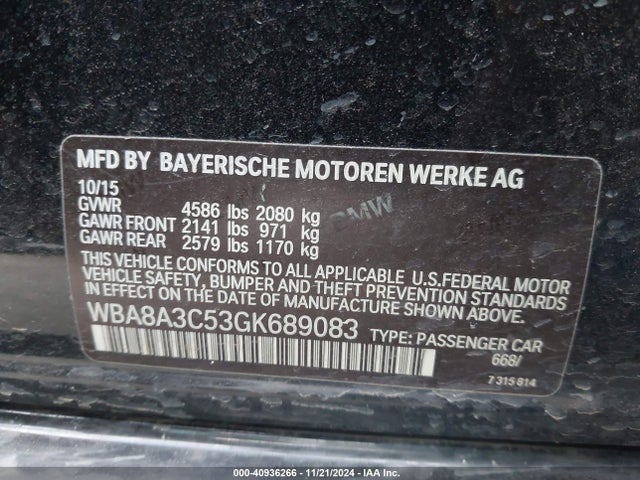 WBA8A3C53GK689083 BMW 320i Xdrive