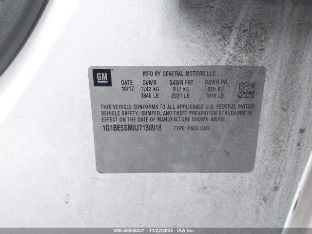 1G1BE5SM0J7130918 Chevrolet Cruze Lt Auto