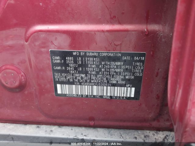 4S4BSANCXJ3363820 Subaru Outback 2.5i Limited