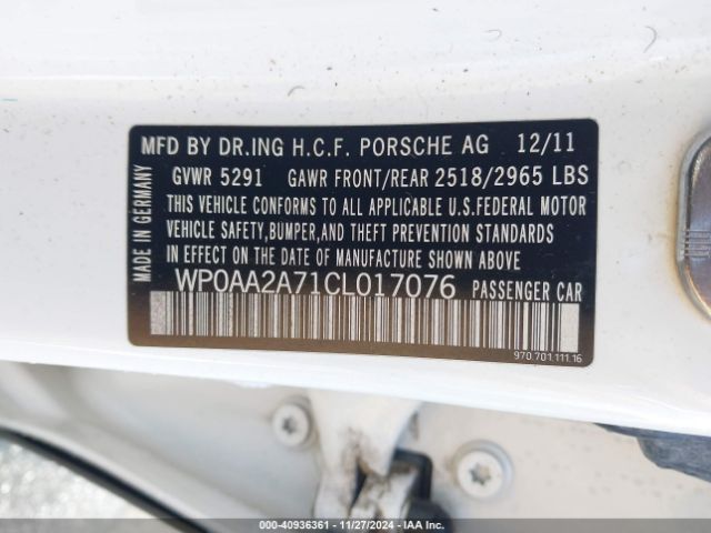 2012 PORSCHE PANAMERA WP0AA2A71CL017076 Photo 8