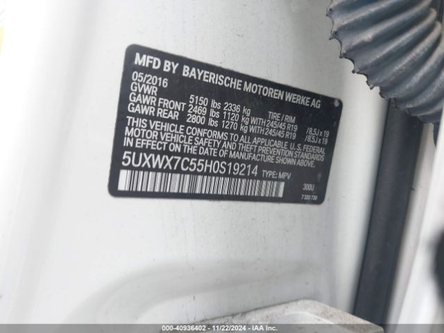 5UXWX7C55H0S19214 BMW X3 Xdrive35i